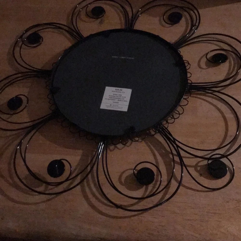 COPY - Black flower rim mirror